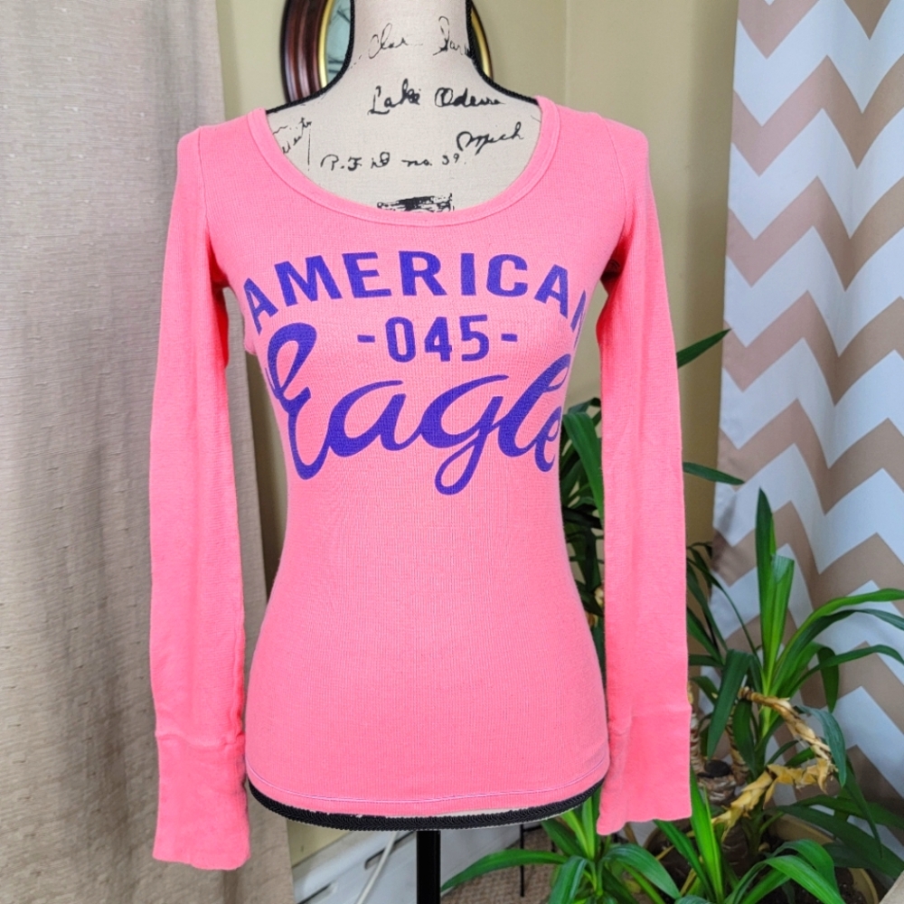 Y2k American Eagle Pink Thermal Size Small